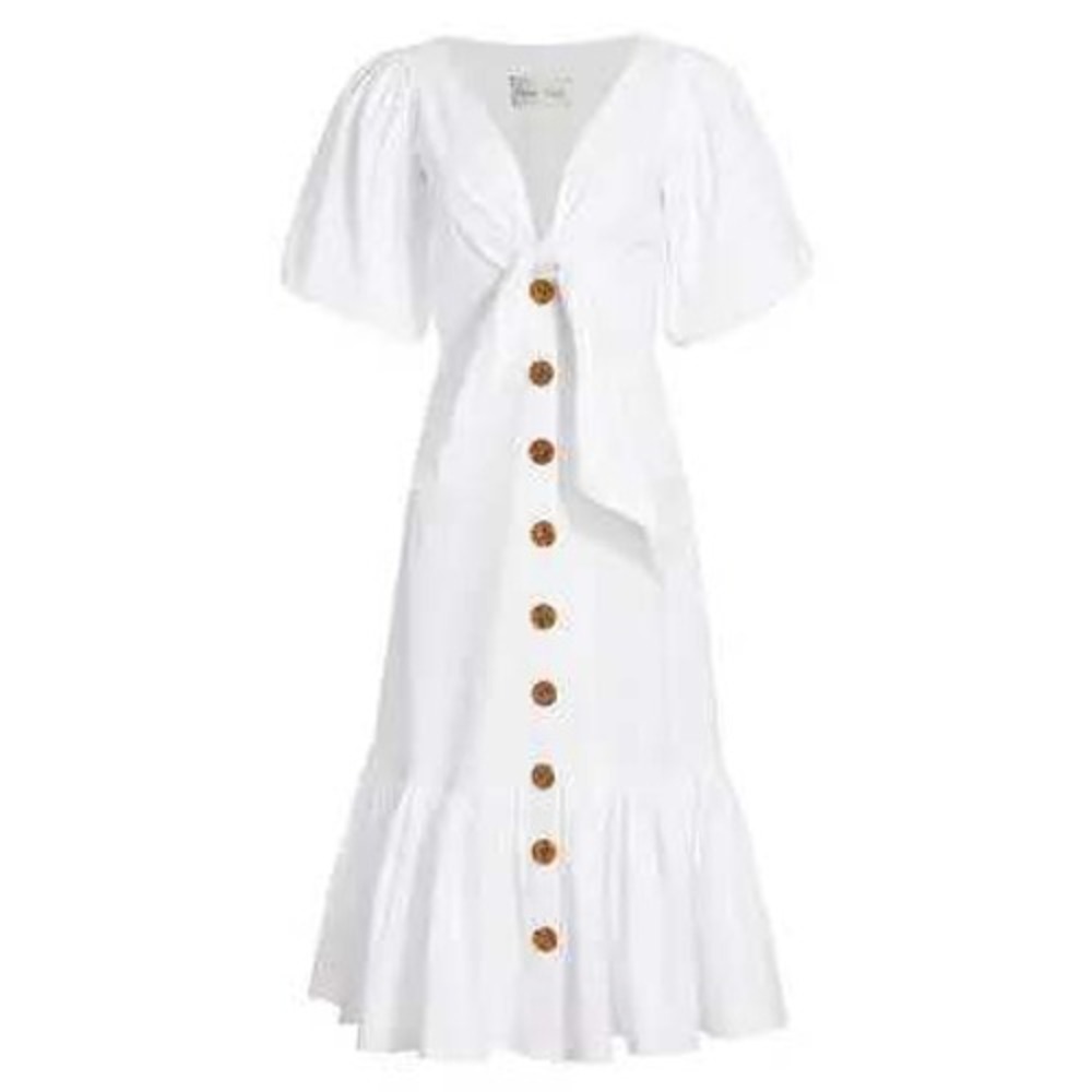 Cara Cara Georgica Tie Front Flounce Dress Size 0